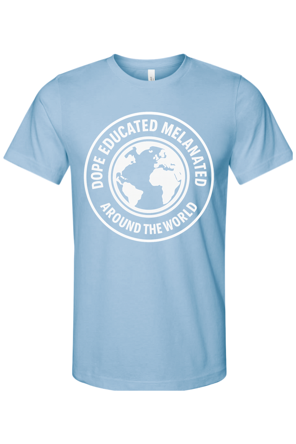 Dope Educated Melanated Stamp - White Font Unisex Short Sleeve Shirt