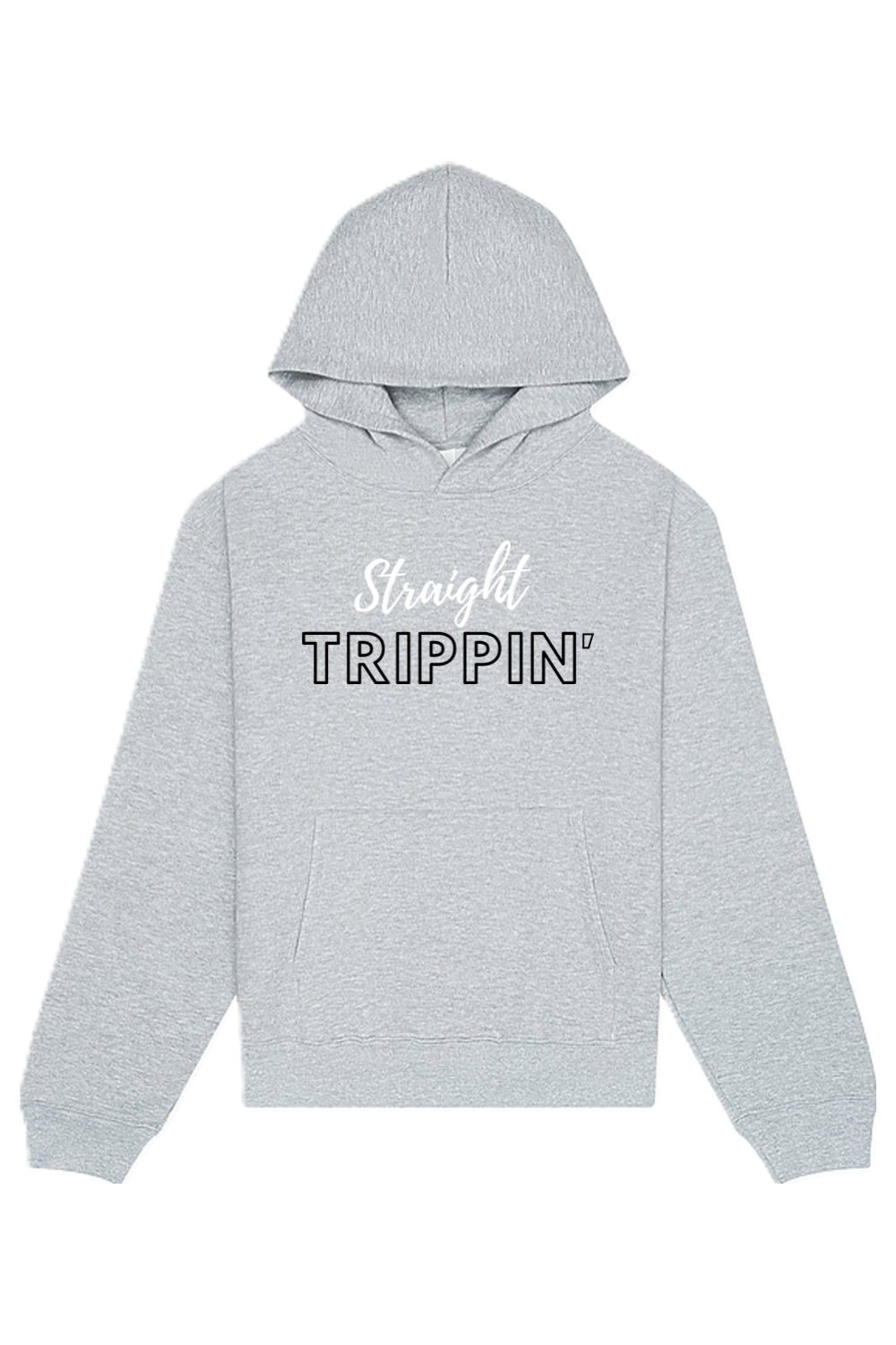 Straight Trippin' - White/Black Font Heavyweight Hoodie
