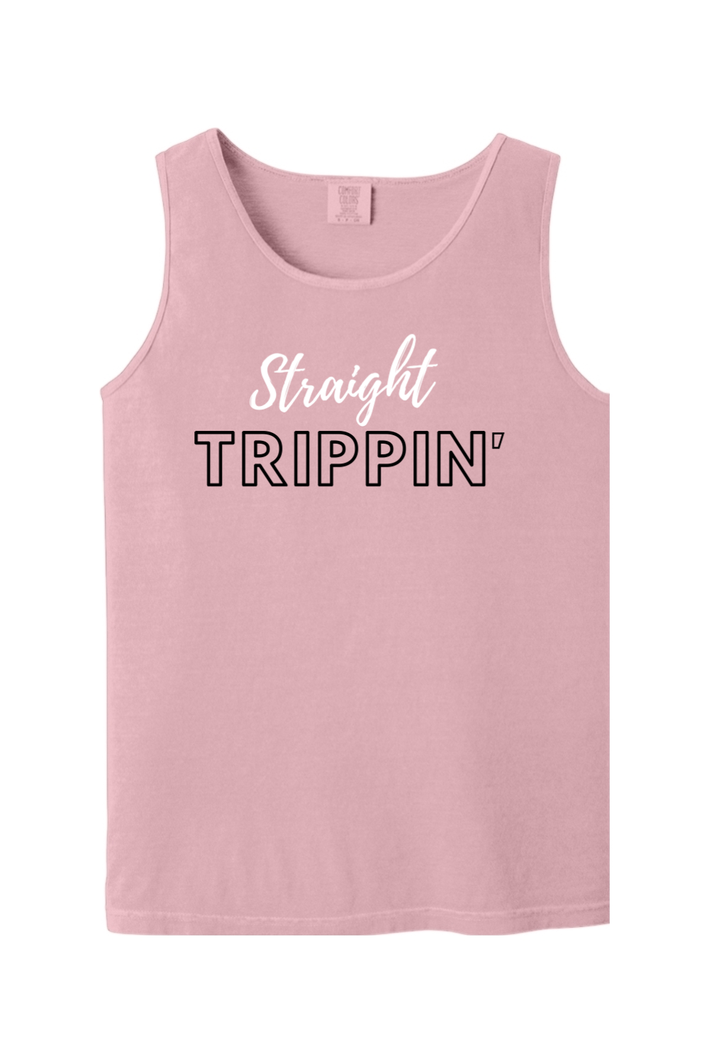 Straight Trippin' - White/Black Font Unisex Tank Top