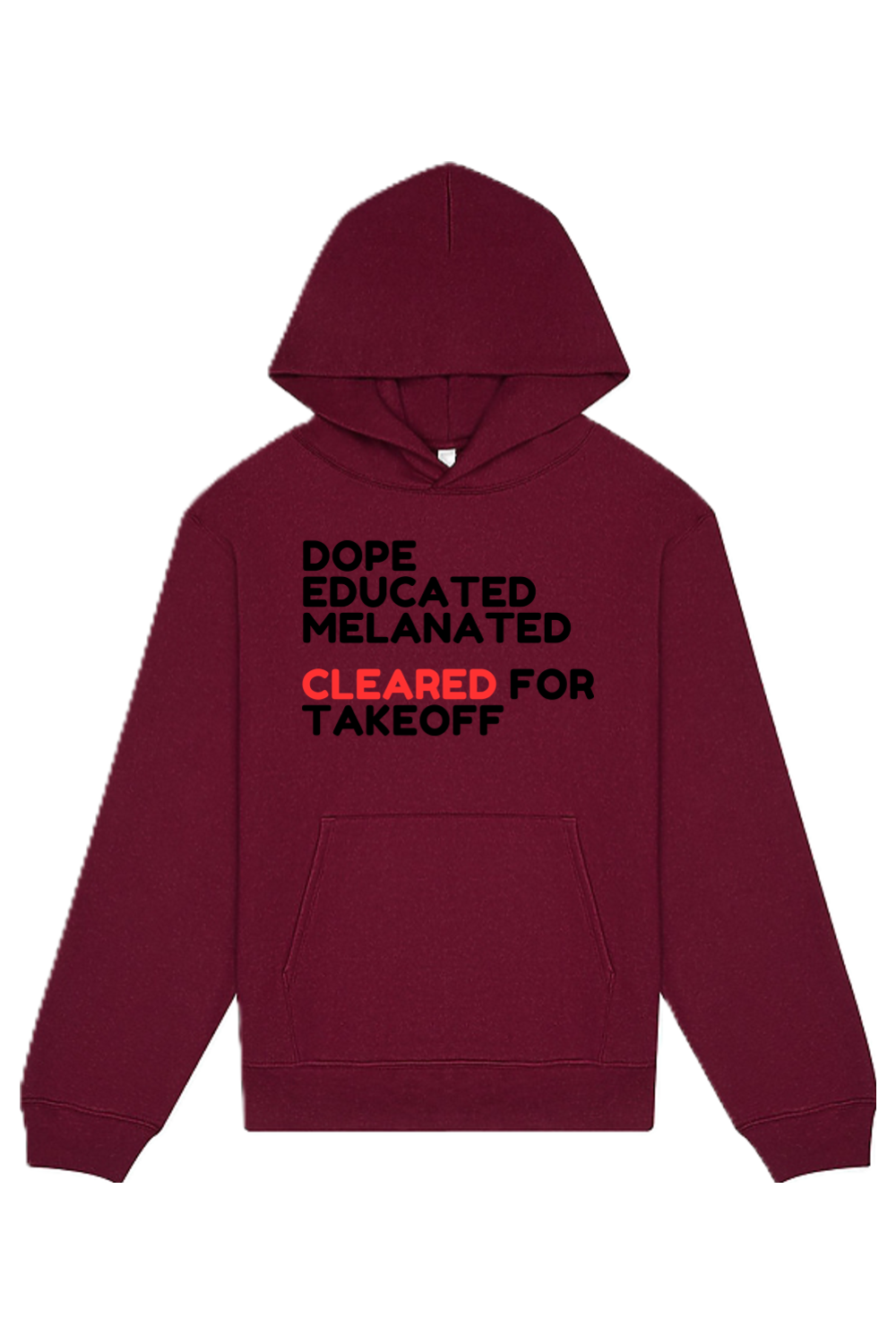 Cleared for Takeoff - Black/Red Font Unisex Heavyweight Hoodie