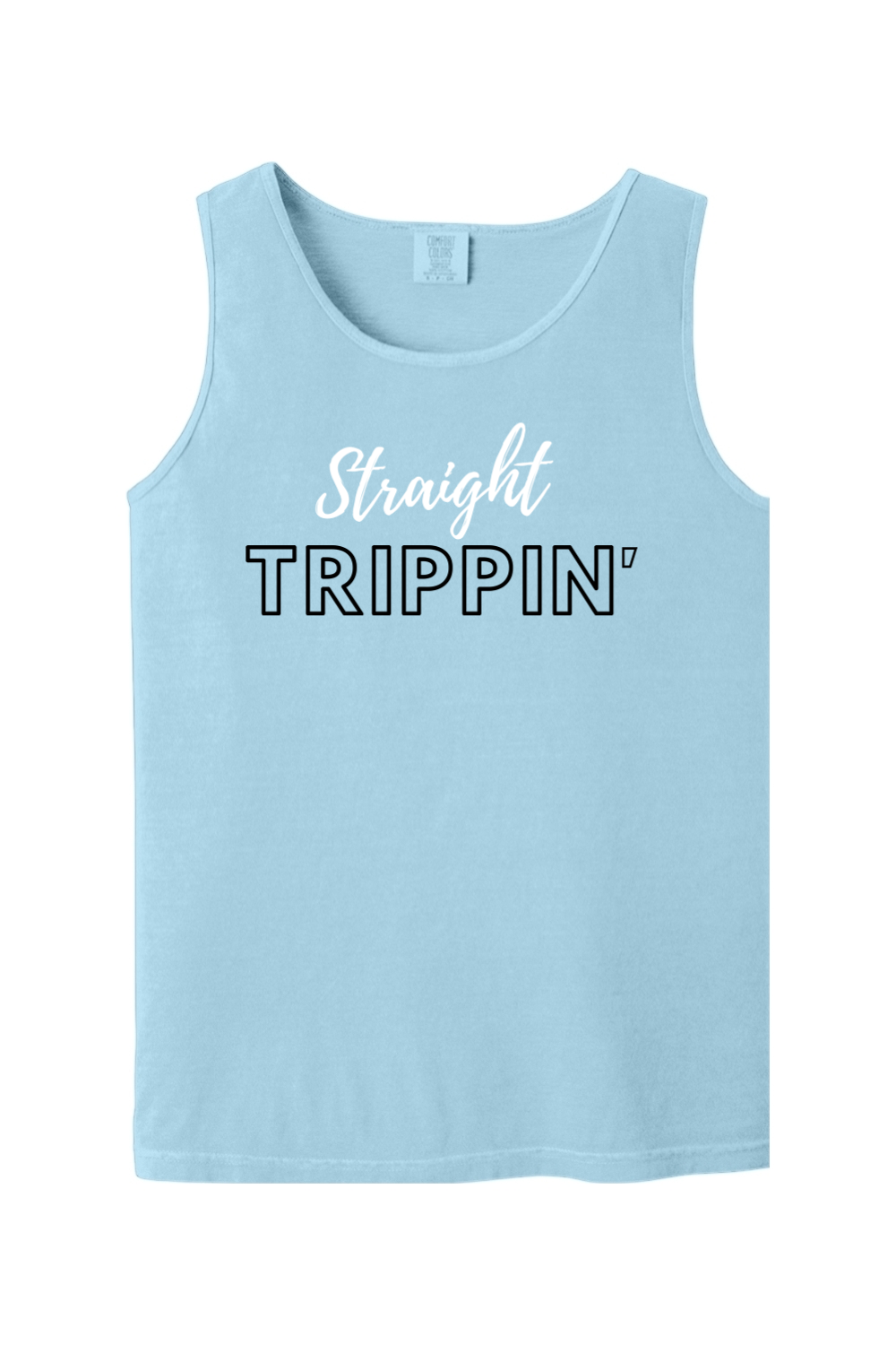 Straight Trippin' - White/Black Font Unisex Tank Top