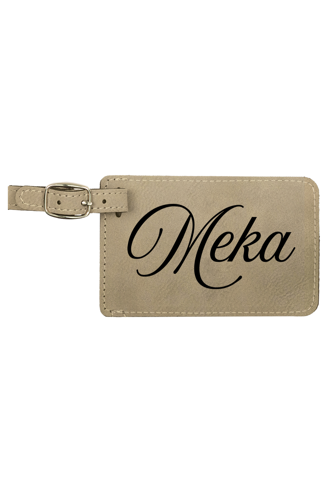 Meka - 4 1/4" x 2 3/4" Laserable Leatherette Luggage Tag