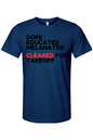Cleared for Takeoff - Black/Red Font Unisex Short Sleeve Shirt