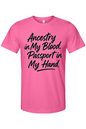 Ancestry in My Blood - Black Font Unisex Short Sleeve Shirt