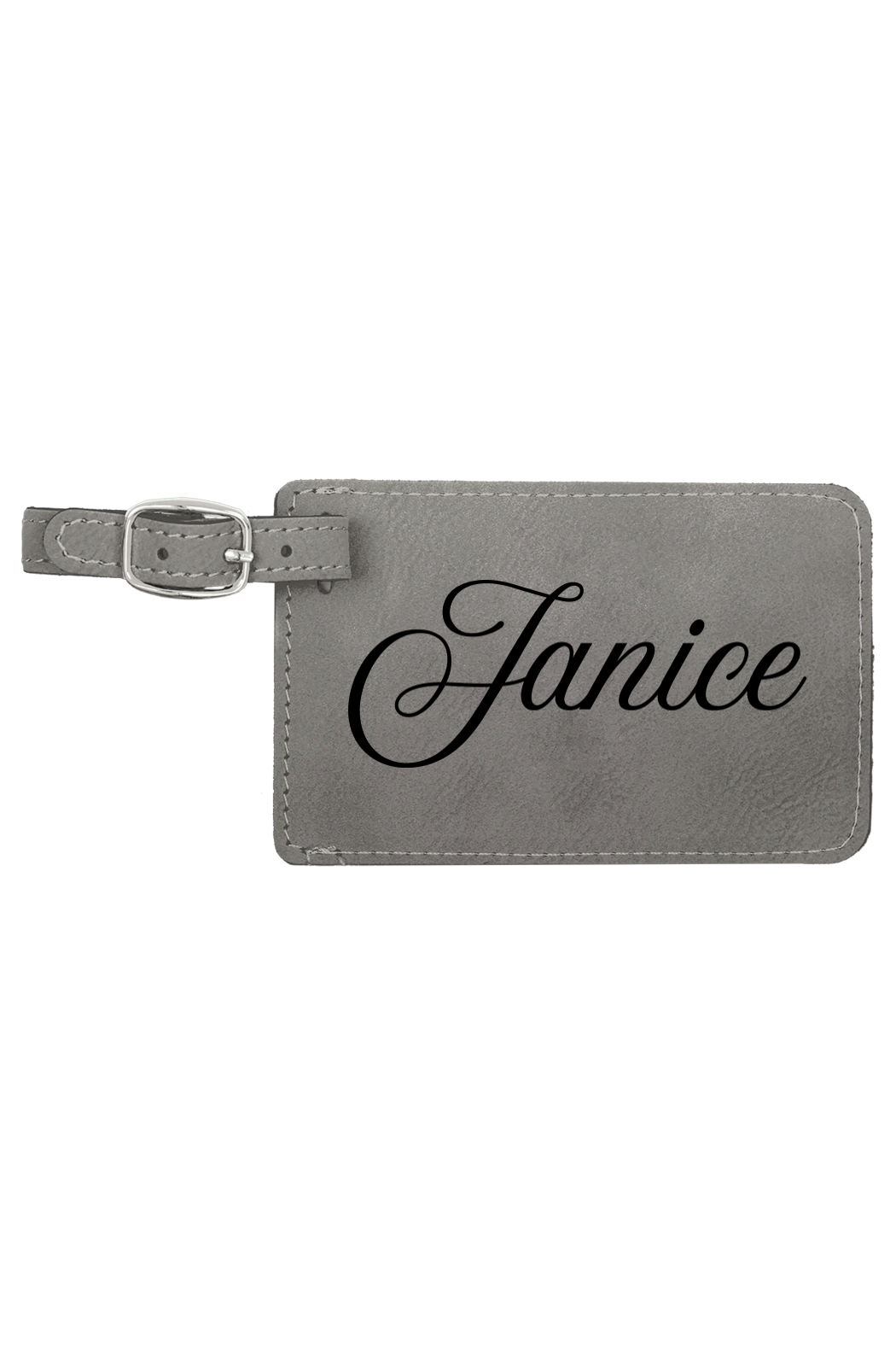 Janice - 4 1/4" x 2 3/4" Laserable Leatherette Luggage Tag