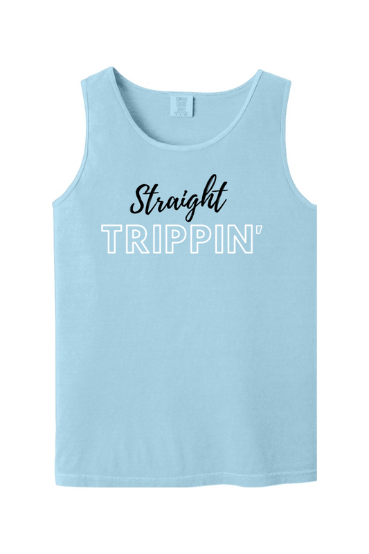 Straight Trippin' Black/White Font Unisex Tank Top