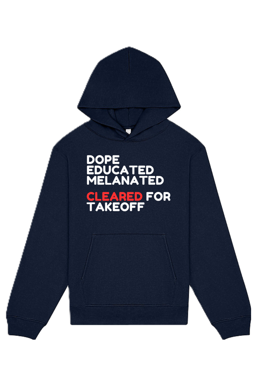 Cleared for Takeoff - White/Red Font Unisex Heavyweight Hoodie