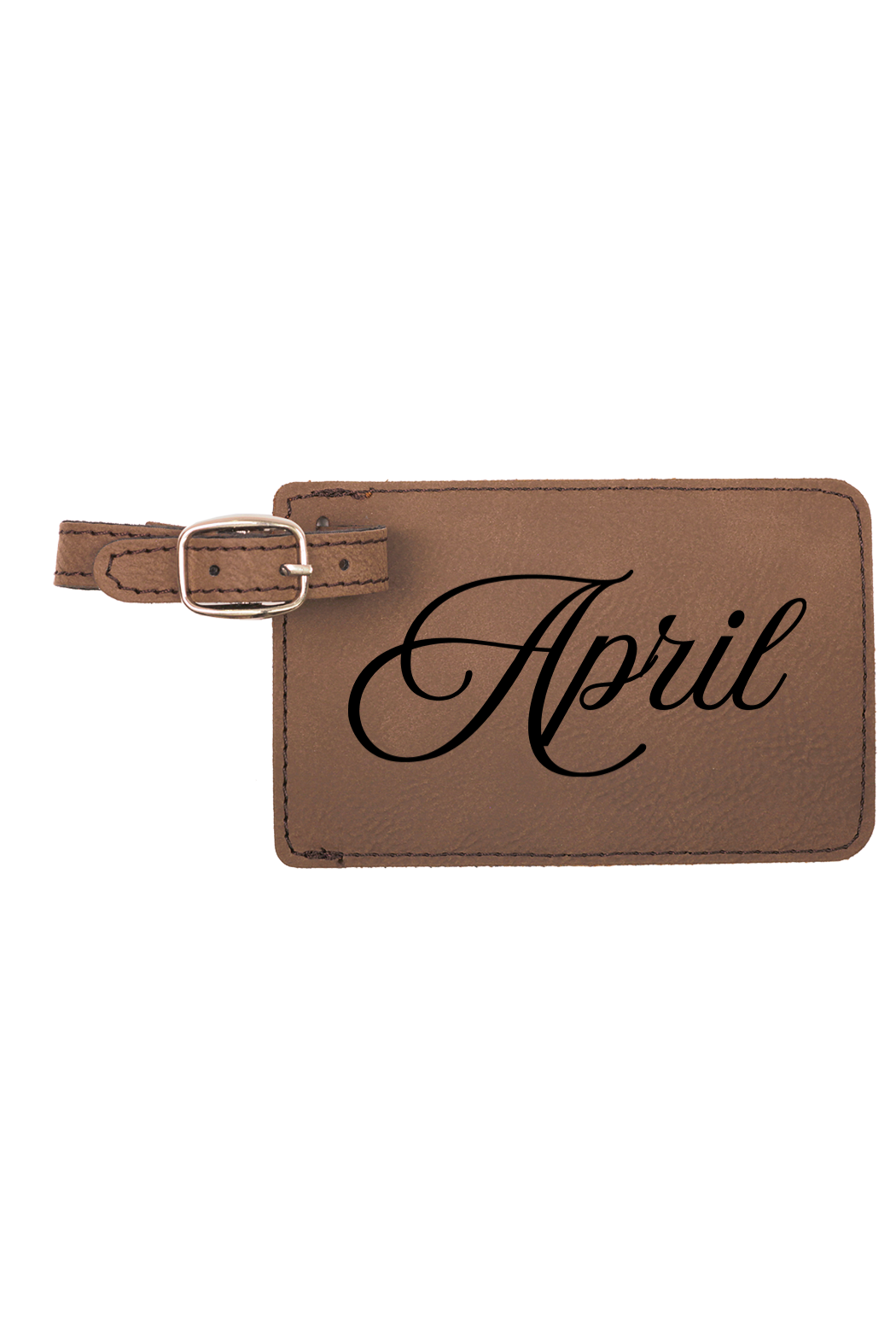 April - 4 1/4" x 2 3/4" Laserable Leatherette Luggage Tag