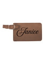Janice - 4 1/4" x 2 3/4" Laserable Leatherette Luggage Tag