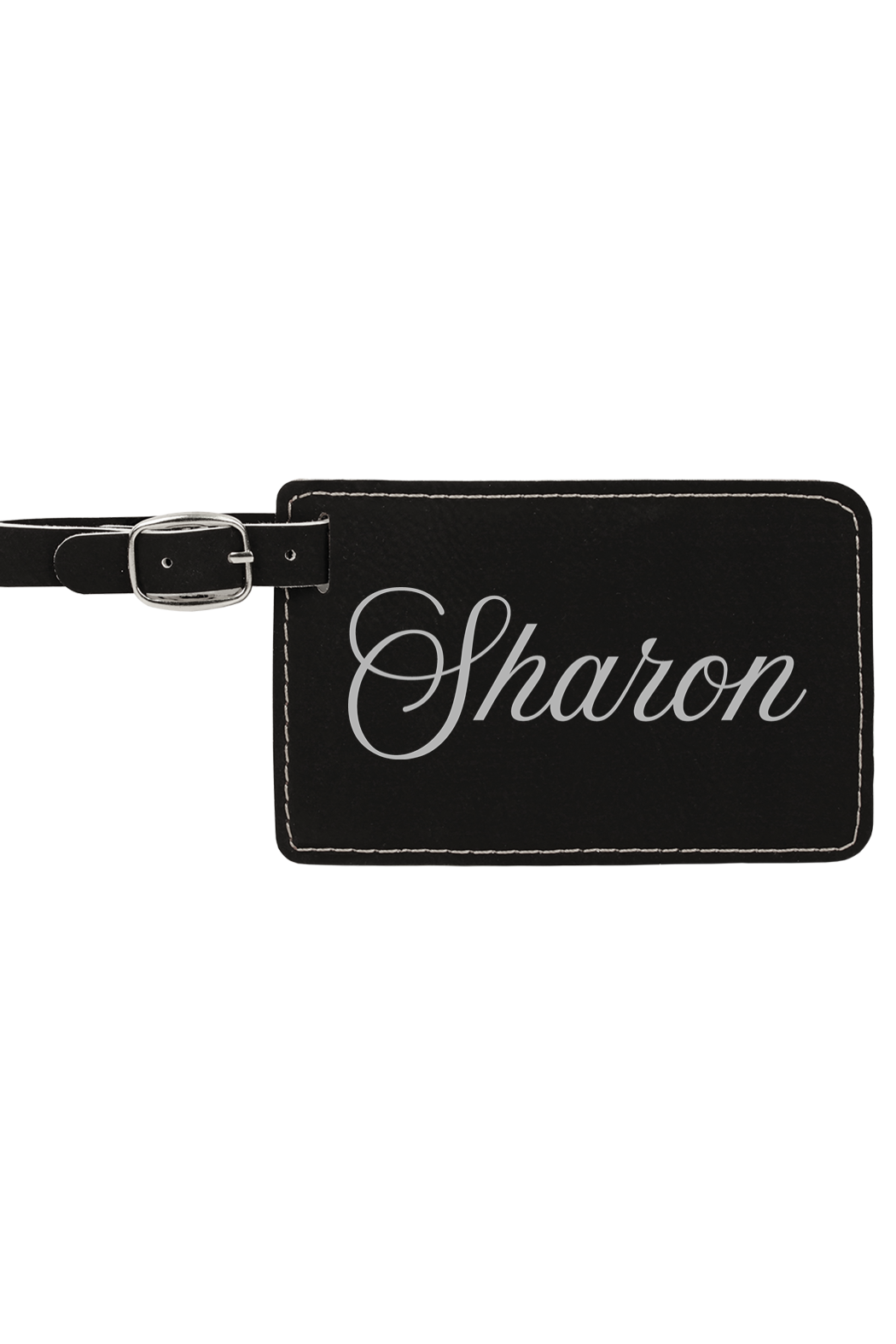 Sharon - 4 1/4" x 2 3/4" Laserable Leatherette Luggage Tag
