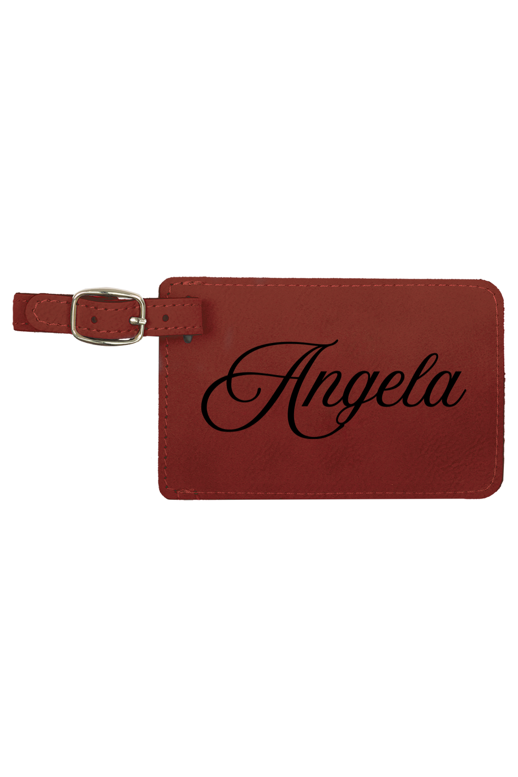 Angela - 4 1/4" x 2 3/4" Laserable Leatherette Luggage Tag
