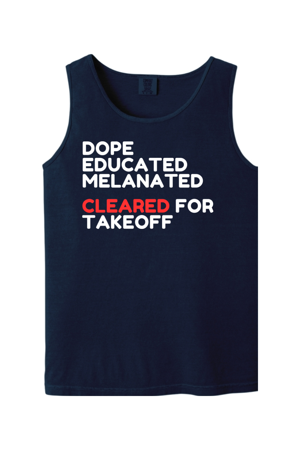 Cleared for Takeoff - White/Red Font Unisex Tank Top