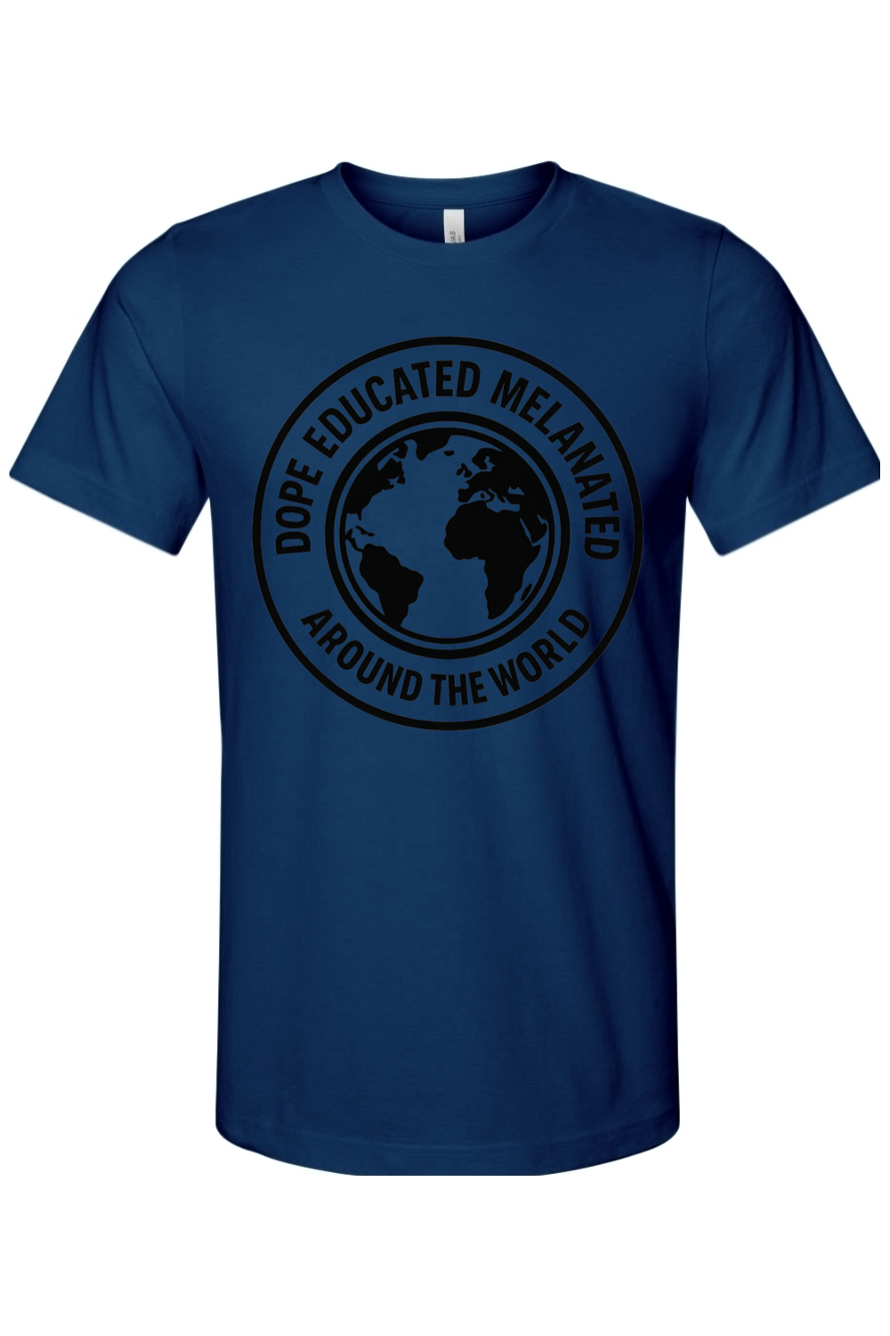 Dope Educated Melanated Stamp - Black Font Unisex Short Sleeve Shirt