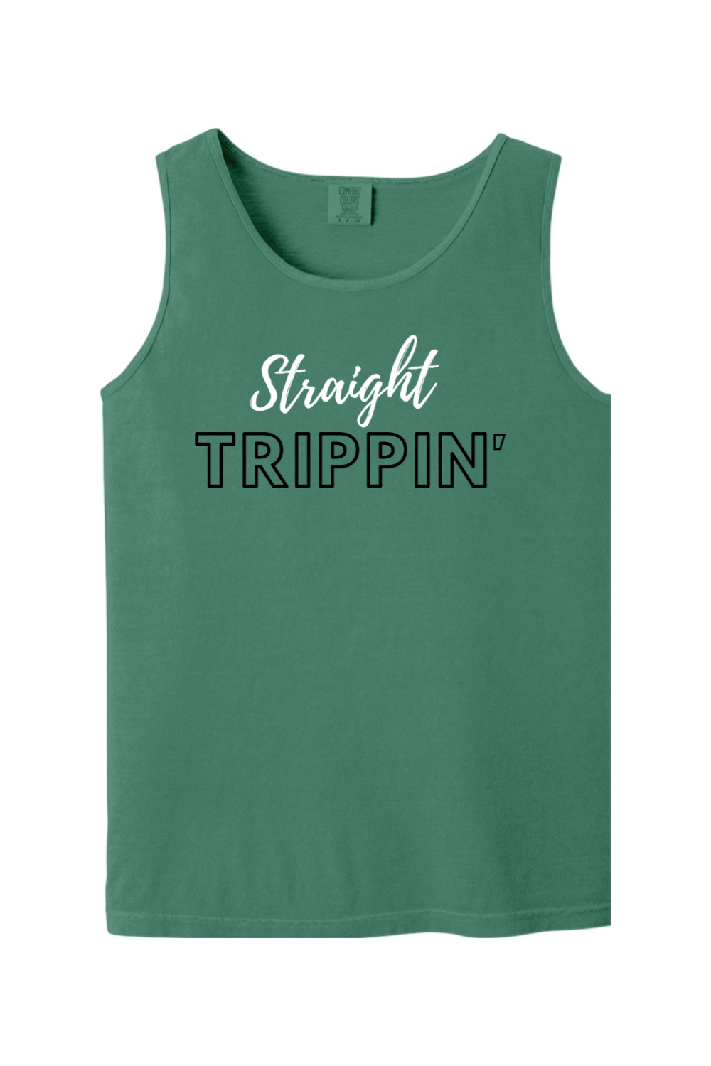 Straight Trippin' - White/Black Font Unisex Tank Top
