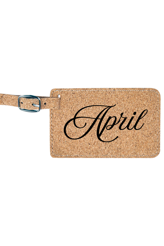 April - 4 1/4" x 2 3/4" Laserable Leatherette Luggage Tag