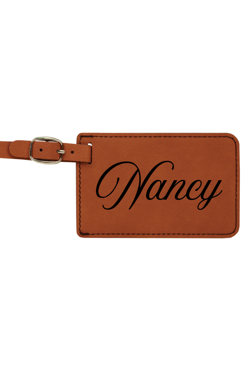 Nancy - 4 1/4" x 2 3/4" Laserable Leatherette Luggage Tag