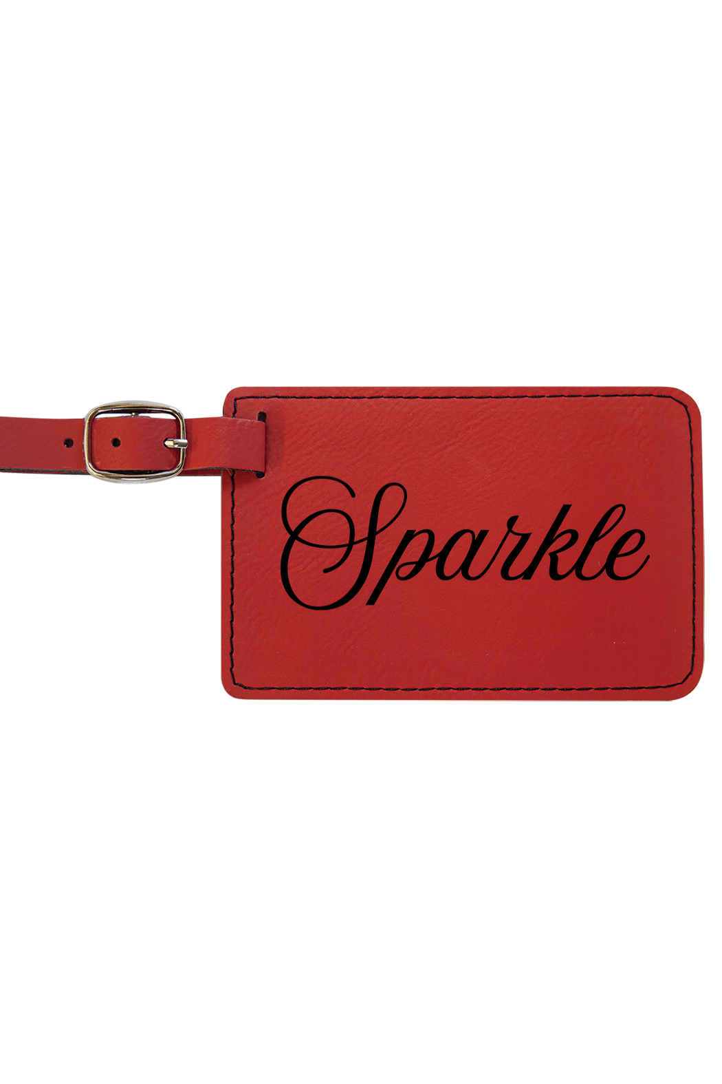 Sparkle - 4 1/4" x 2 3/4" Laserable Leatherette Luggage Tag