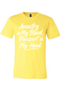 Ancestry in My Blood - White Font Unisex Short Sleeve Shirt