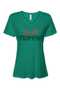 Straight Trippin' - Red/Black Font Women’s V-Neck Short Sleeve Shirt