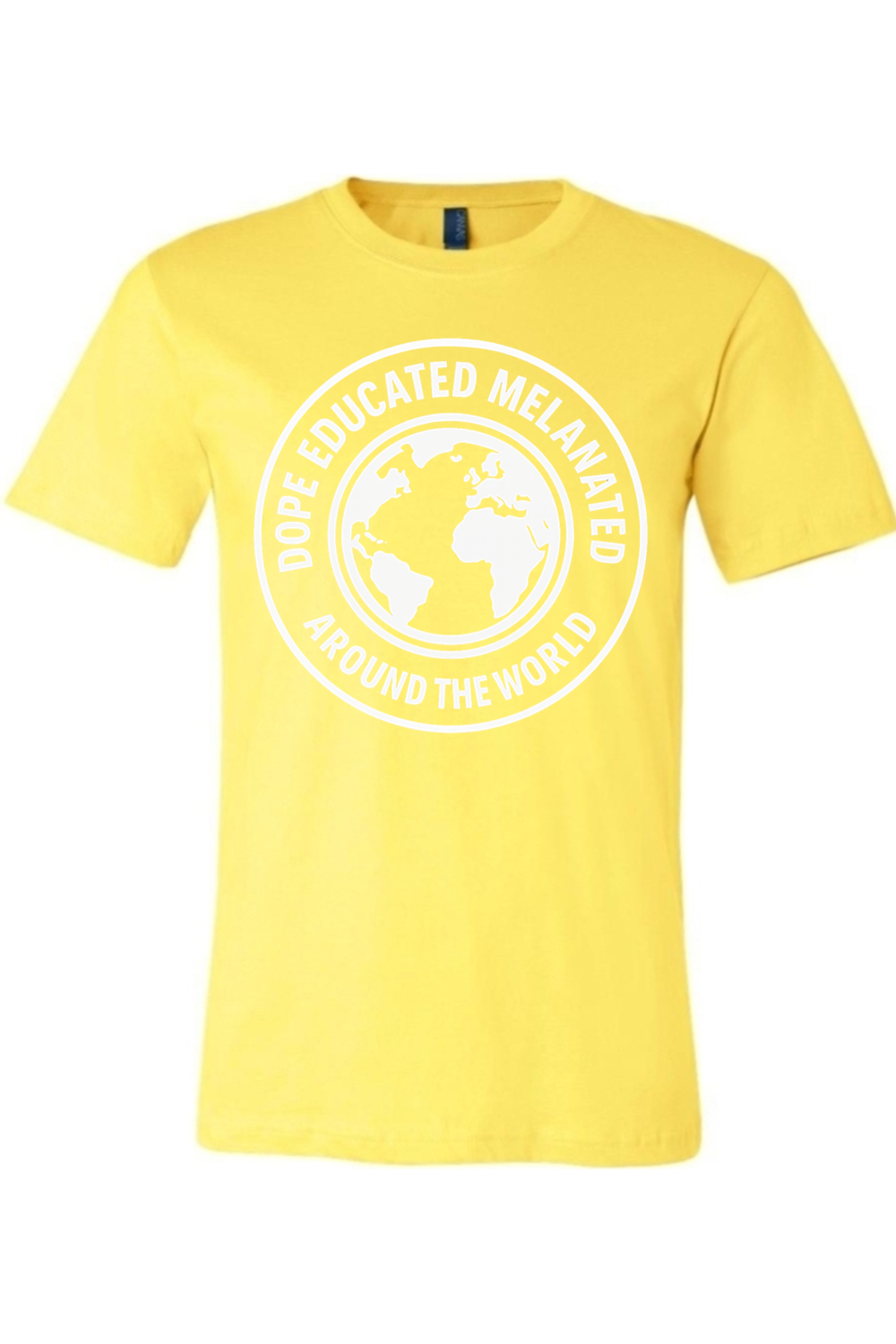 Dope Educated Melanated Stamp - White Font Unisex Short Sleeve Shirt