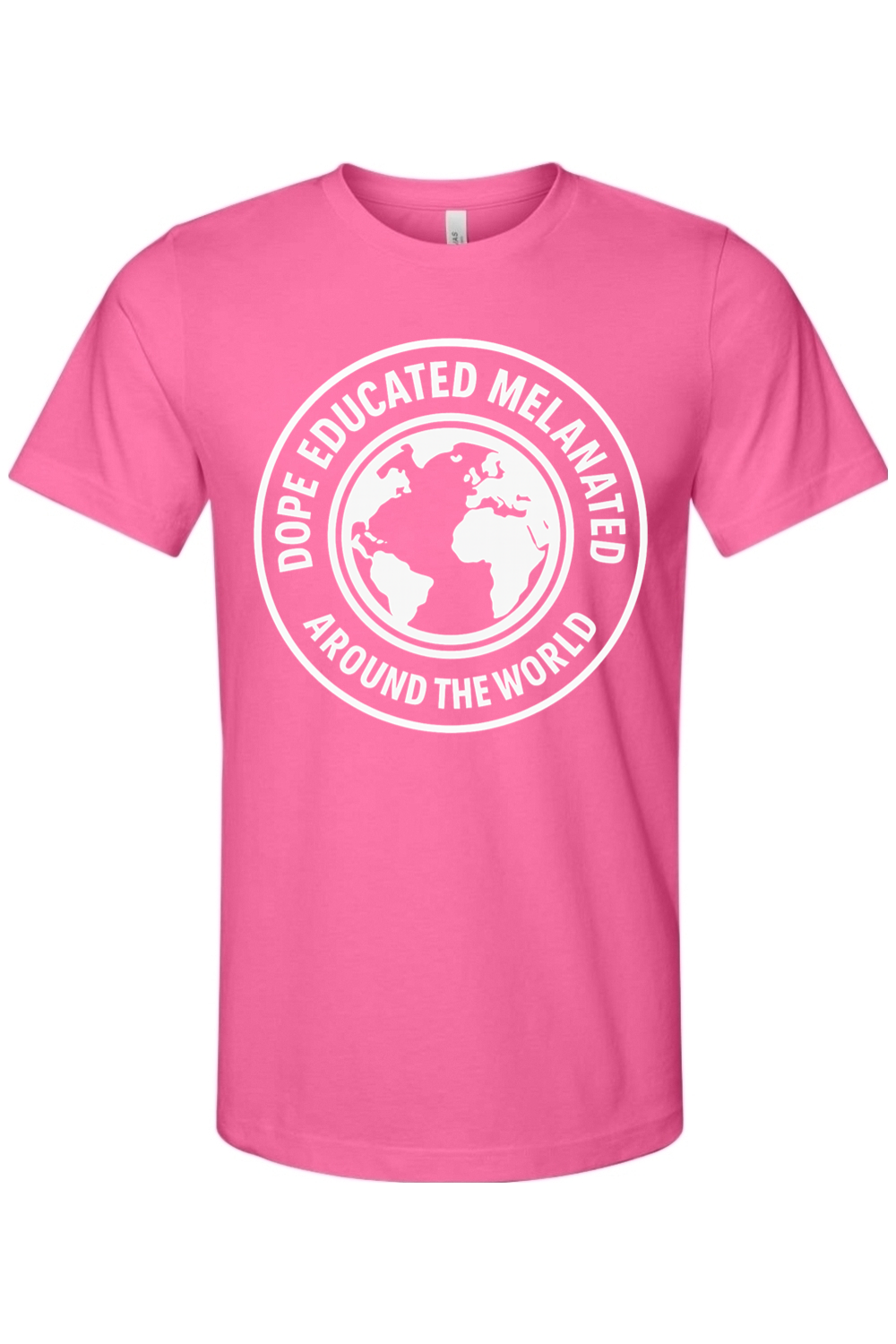Dope Educated Melanated Stamp - White Font Unisex Short Sleeve Shirt
