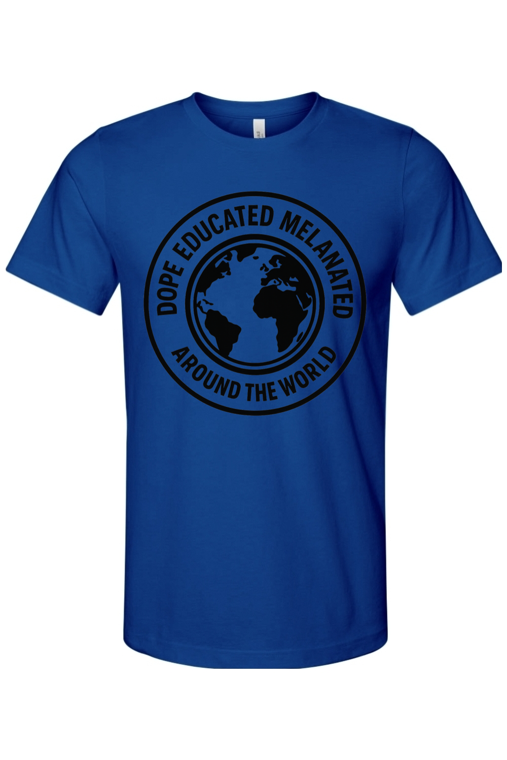 Dope Educated Melanated Stamp - Black Font Unisex Short Sleeve Shirt