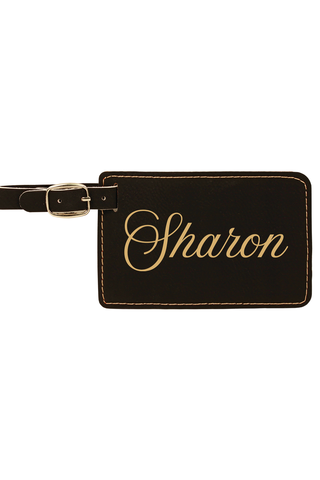 Sharon - 4 1/4" x 2 3/4" Laserable Leatherette Luggage Tag