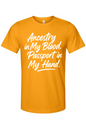 Ancestry in My Blood - White Font Unisex Short Sleeve Shirt
