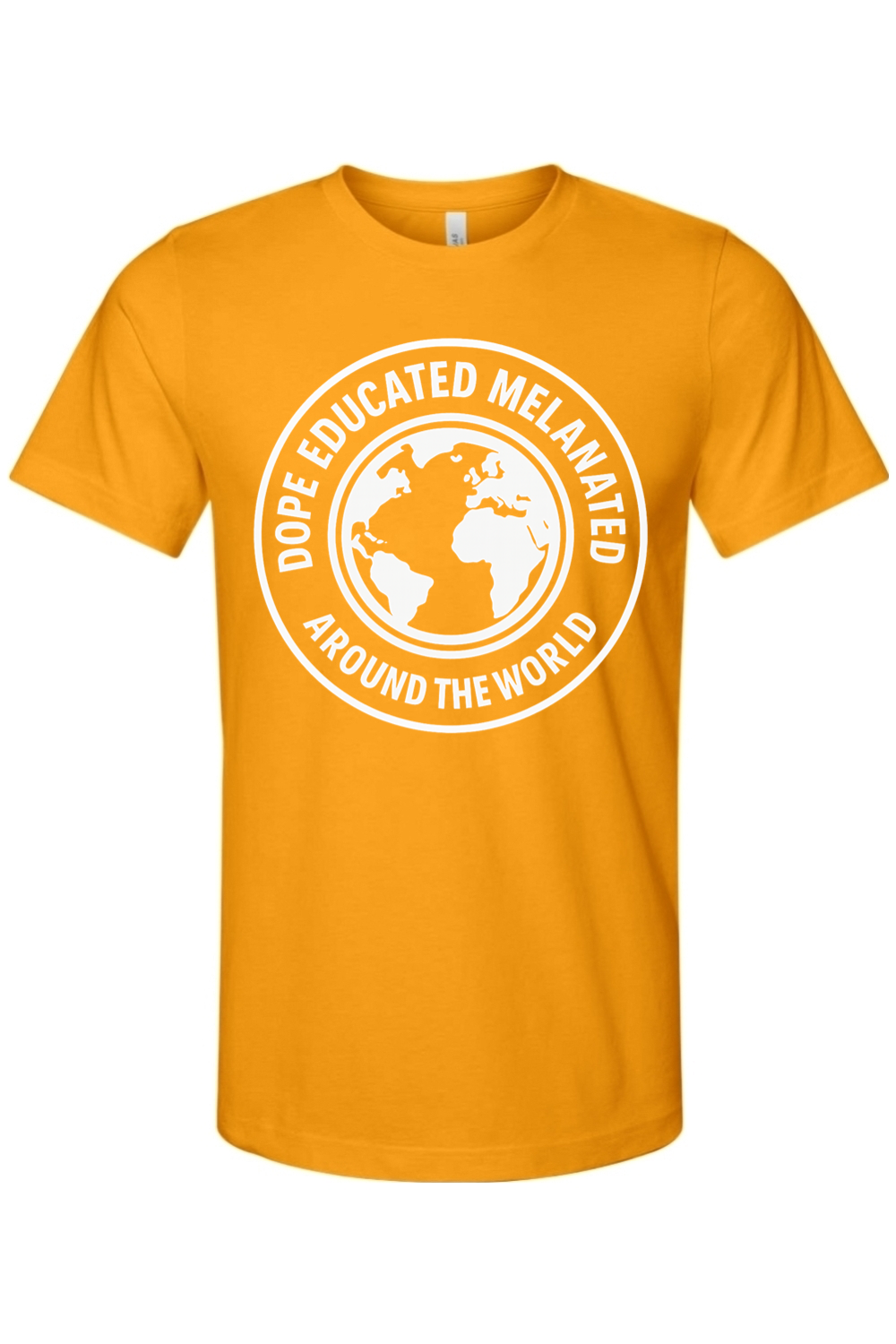 Dope Educated Melanated Stamp - White Font Unisex Short Sleeve Shirt