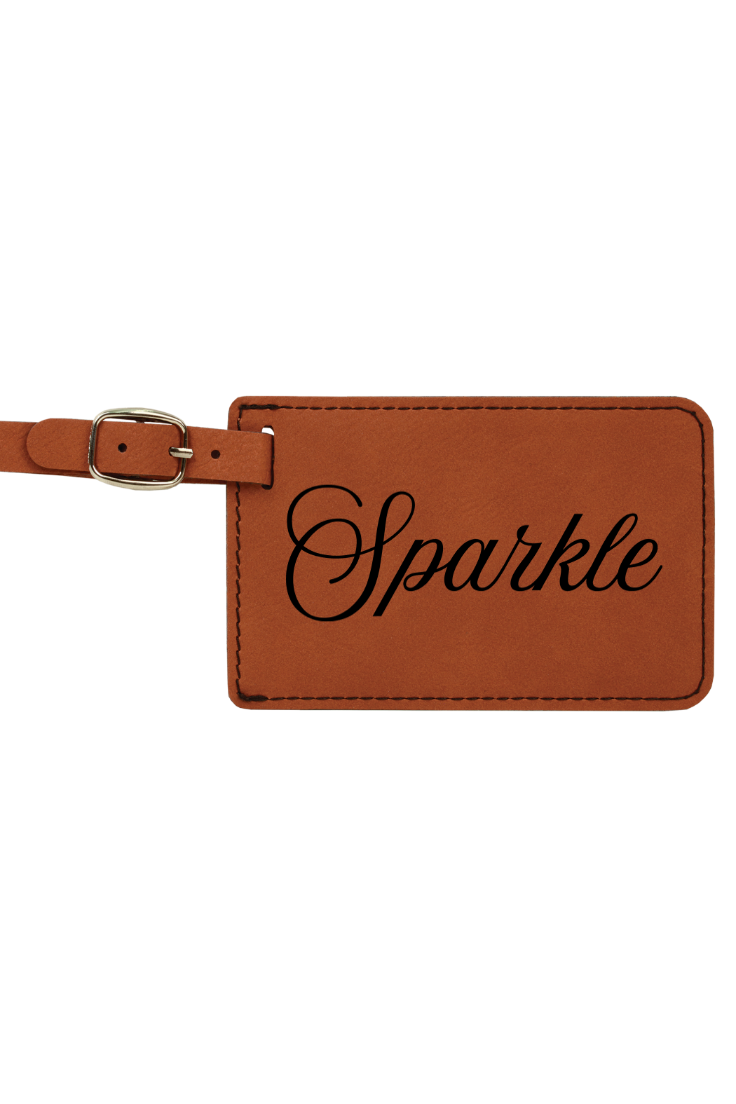 Sparkle - 4 1/4" x 2 3/4" Laserable Leatherette Luggage Tag