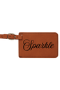 Sparkle - 4 1/4" x 2 3/4" Laserable Leatherette Luggage Tag