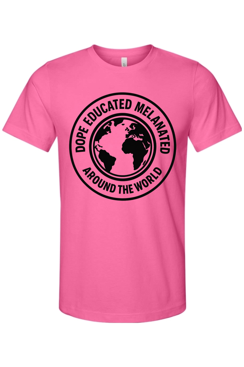 Dope Educated Melanated Stamp - Black Font Unisex Short Sleeve Shirt