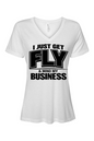 Get Fly & Mind My Business - Black Font Short Sleeve V-Neck Shirt V2