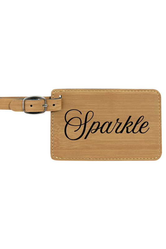 Sparkle - 4 1/4" x 2 3/4" Laserable Leatherette Luggage Tag