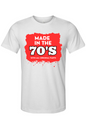 Made in the 70s  Original Parts - White/Red Font Unisex Short Sleeve Shirt
