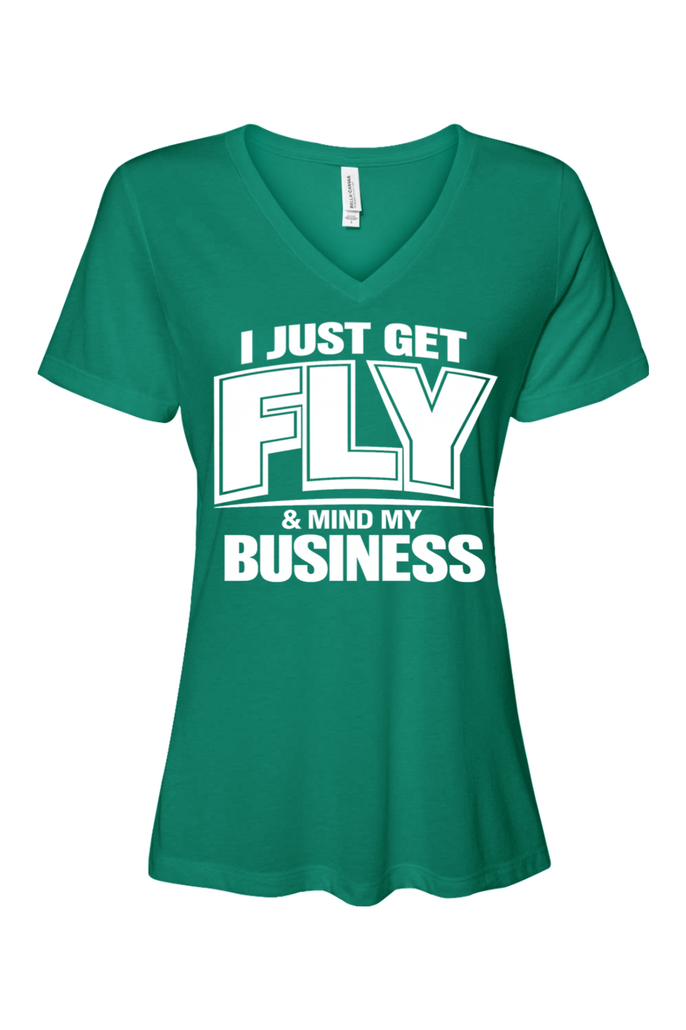 Get Fly & Mind My Business - White Font Short Sleeve V-Neck Shirt V2