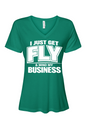 Get Fly & Mind My Business - White Font Short Sleeve V-Neck Shirt V2
