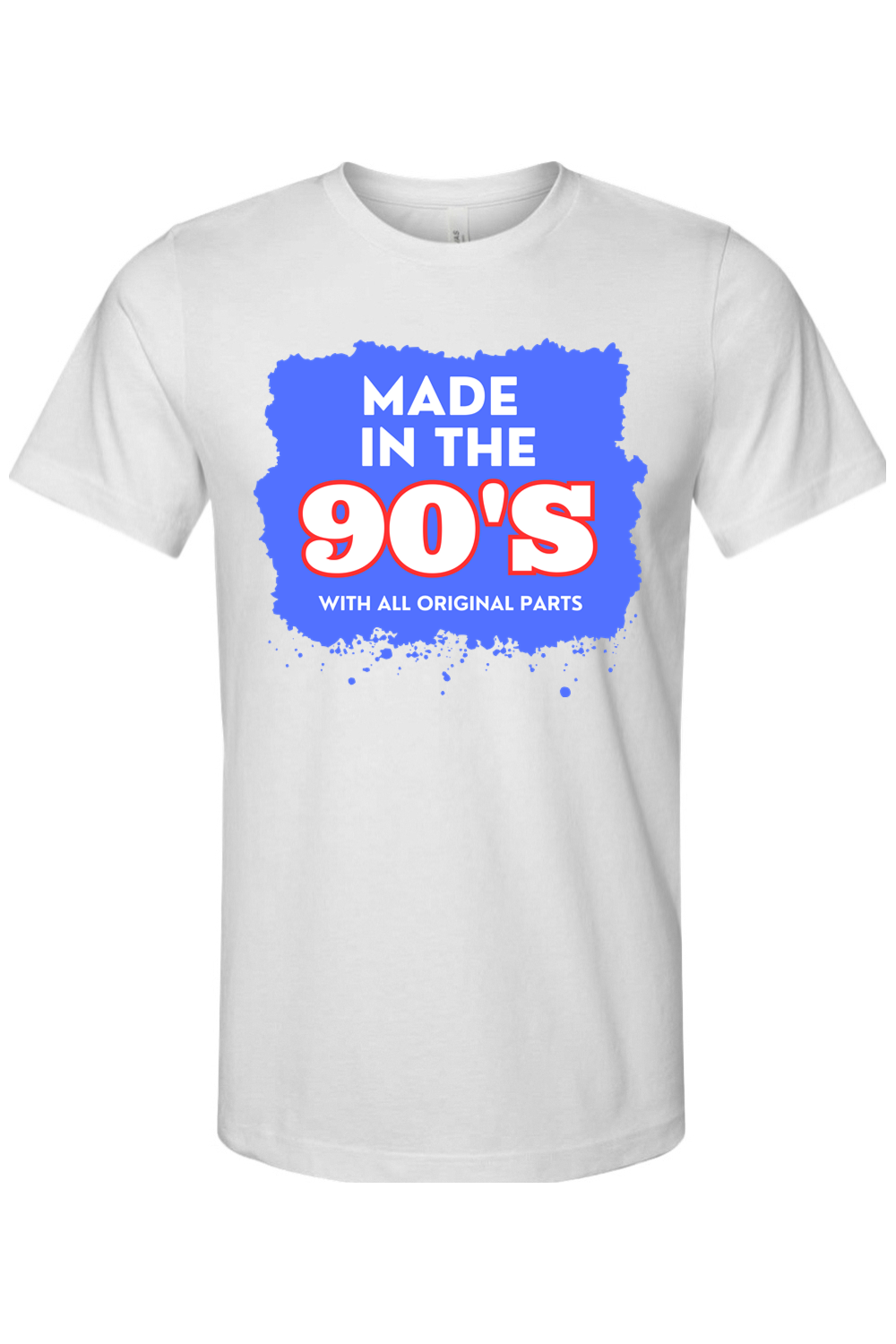 Made in the 90s Original Parts - White/Blue Unisex Short Sleeve Shirt